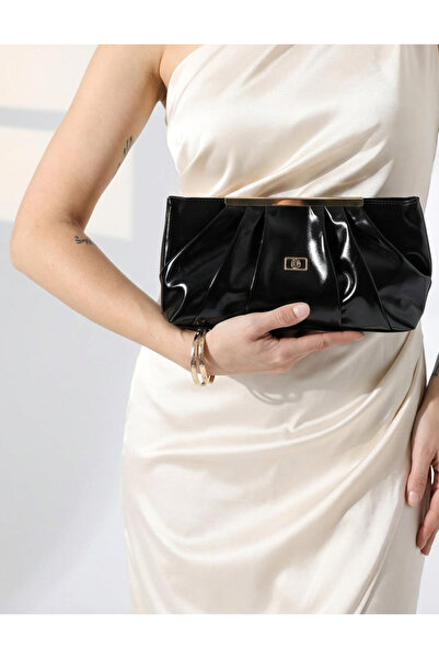 Çanta Trend Women's Shiny Faux Leather Strap Clutch Daily and Evening Dress Bag