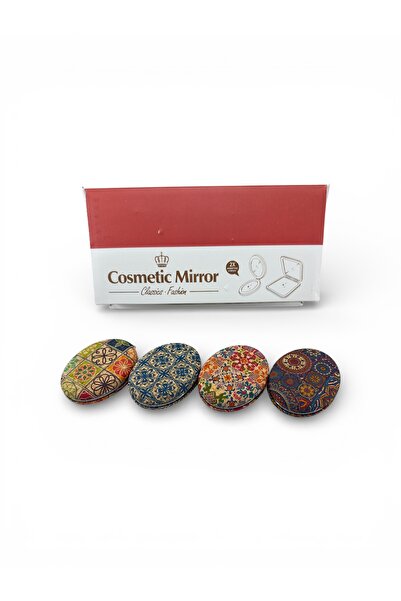 Floraglow Bambu Desenli Çift Taraflı Cep Aynası – Katlanabilir Kozmetik Makya...