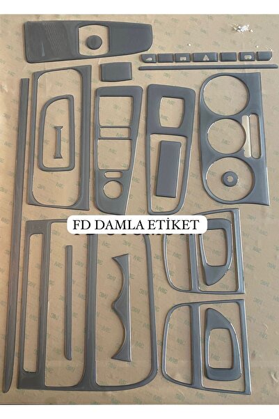 FD Damla Etiket Fiat Linea Full Set Mahogany Veneer Set Silver Gray Color Spe...