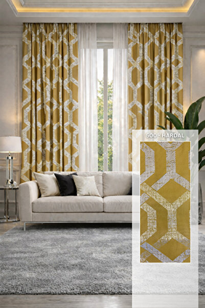 perlife Lüks Şık Salon Fon Perde Ağır Gramajlı 120 Dizim Modern Dekoratif Fon...