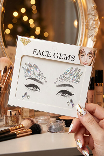 BearPear Hologram Işıltılı Yapışkanlı Yüz Taşı Face Gems Parti Festival Makyaj Aksesuarı
