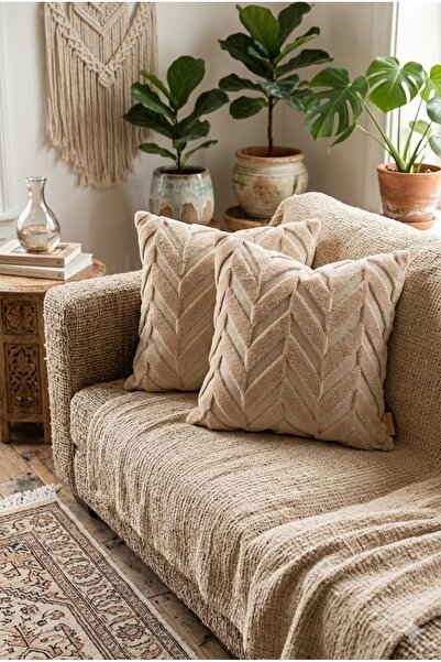 Gizo Home Μαλακό ανάγλυφο κάλυμμα μαξιλαριού 2 τεμαχίων, Bohemian Punch Κάλυμ...