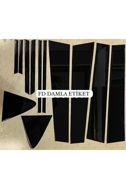 FD Damla Etiket عمود باب تويوتا كورولا 2019 - 2023 مطلي باللون الأسود اللامع ...