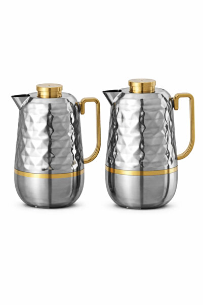 Urbanza Set of 2 Stainless Steel Vacuum Flask Thermal Coffee & Tea Pot Insula...