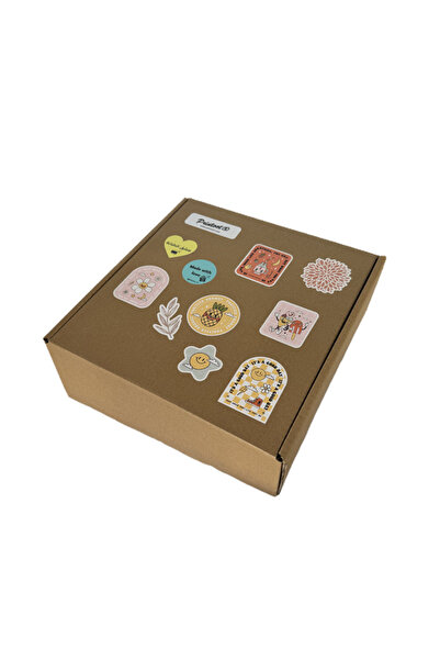 Printoot علبة هدايا نباتية تضم مجموعة أدوات مكتبية فنية وملصقات أسماء زهور مخصصة