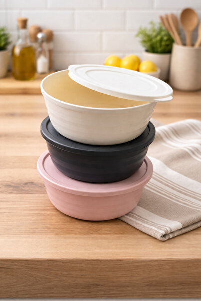 Sfmstore Set of 3 Round Storage Containers – 750 ml