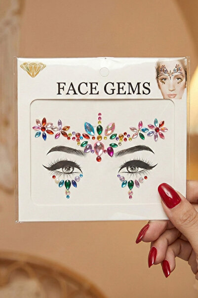 BearPear Çok Renkli Yüz Taşı Face Gems Parti Festival Makyaj Aksesuarı