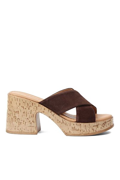 Deripabuc Справжня шкіра Коричневий замш Жіночі шкіряні капці DP26-26157