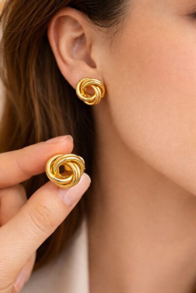 POYASE Gold Color Knot Model Earrings Stylish Design Women's Earrings Daily a...