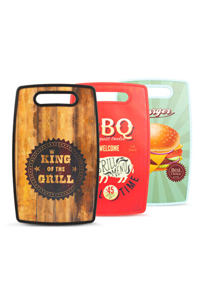 BBQ Chopping board - "BBQ" 3 types of design - 37 x 23 cm