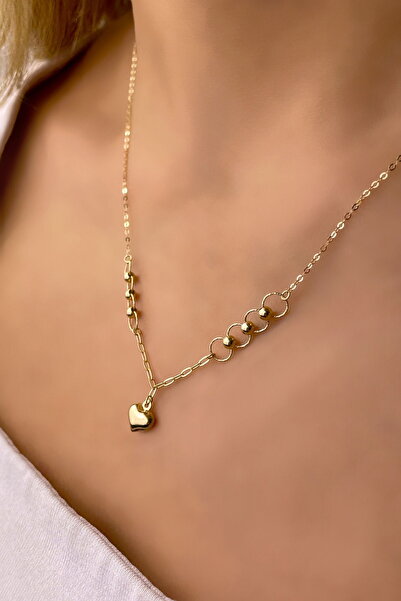 Altınaşkı Kalp Halka Altın Kolye