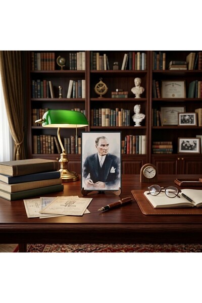 Hedea Atatürk Masaüstü Ahşap Tablo - Kabartmalı Baskı Şık Hediyelik 11x16 cm ...
