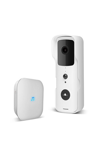 DELIGHT Set de interfon video Smart Wi-Fi - baterie - MicroSD, FHD, PIR - alb