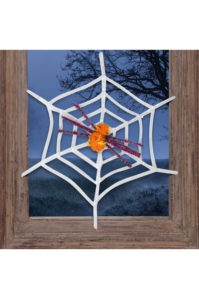 FAMİLY Halloween decoration spider web pattern, with spider - white