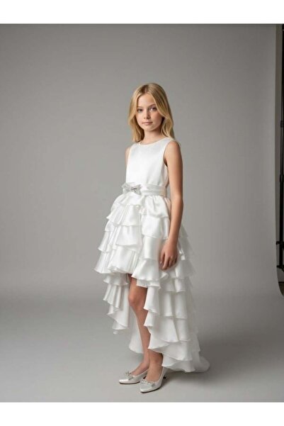 Zekids Κοριτσίστικο βραδινό φόρεμα με πολυεπίπεδη φούστα, κοντό μπροστά και μ...