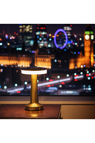 Phenom Lampa de masa - auriu - caldura reglabila, luminozitate - baterie USB