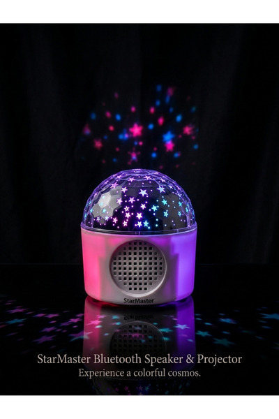 Star Master yıldızlı-aylı gece lambası Bluetooth hoparlör