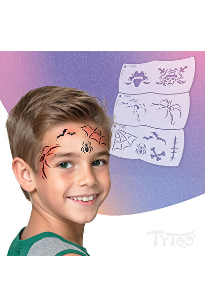 TyToo Model de pictură faţă mozaic - pirat - păianjen - 3 piese / pachet