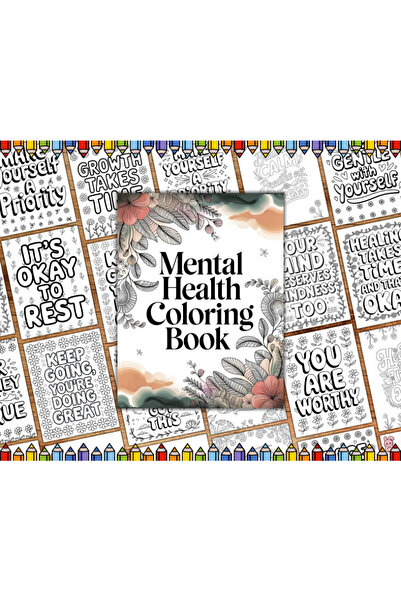 OBRO Carte de colorat antistres pentru adulți – Sănătate mintală și citate mo...