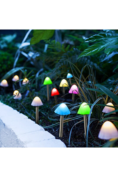 Garden of Eden Lampă solară LED - 12 mini ciuperci - culoare - 28,5 cm x 4 cm