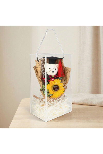 OEM Decor plastic - floarea soarelui, urs - 26 x 10,5 x 14 cm