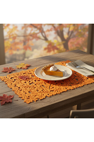 OEM Autumn decoration - napkin - felt, orange - 44.5 x 28.5 cm