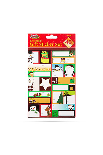 FAMİLY Christmas gift sticker set - 15.2 x 21.6 cm - 40 pcs / pack