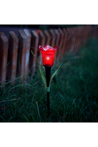 Garden of Eden Lampă solară LED tip lalea - galben / roșu / roz - 31 cm - 24 ...