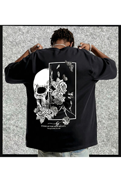 CLASSY.MODA oversized T-shirt Unisex με λαιμόκοψη Bicycle Neckline με σχέδιο ...