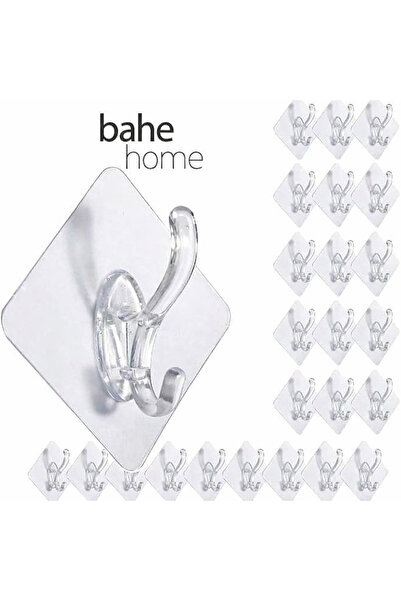 bahe home Şeffaf Güçlü Yapışkanlı Duvar Askısı Matkapsız Kapı & Banyo Askılığ...