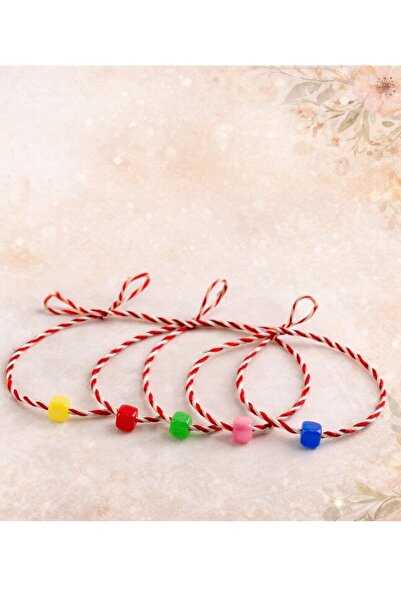 by burcu doğan Marteniçka Bileklik Kırmızı Beyaz İp Şans Bilekliği