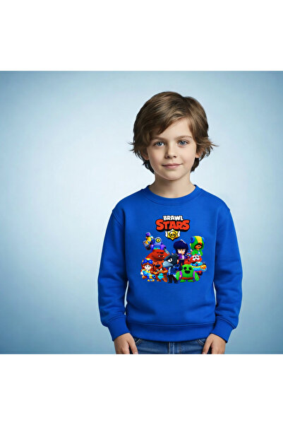 Efendioğlu Design Sweatshirt Brawl Stars Printed Cotton Lu Children's Sweatshirt
