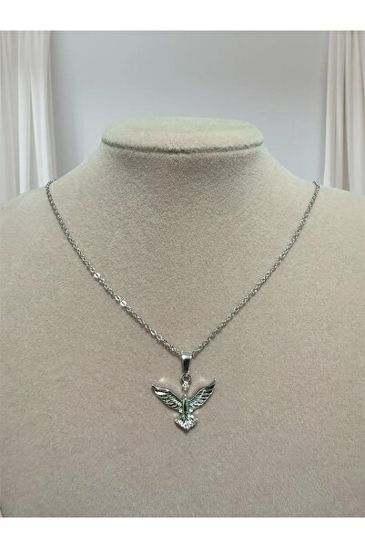 Madam Bikan قلادة فينيكس فضية اللون