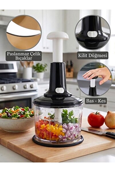 Eviniz güzel Basmalı Sebze Doğrayıcı Pratik Mutfak Rondo Doğrayıcı Paslanmaz ...