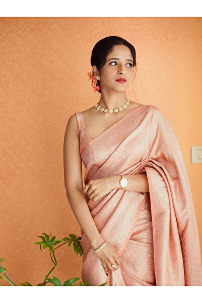 MYSMAR بلوزة حرير باناراسي وردي ساري - MAF3074 | لون القرنفل