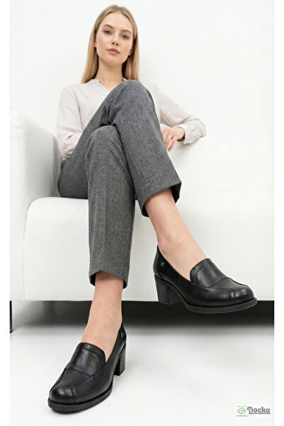 Mammamia Kadın Hakiki Deri Kalın Topuklu Klasik Ortopedik Ayakkabı M27YA/3405