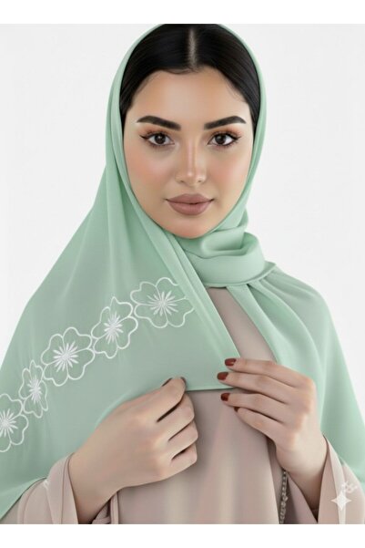 Veil Designer A headscarf with embroidery on both sides, made of Japanese fab...