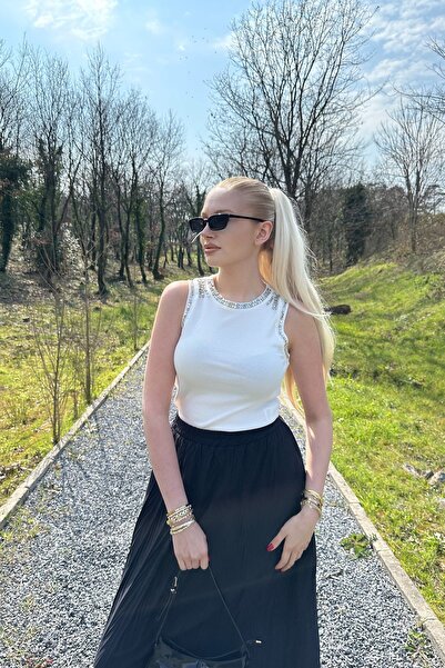 lizge giyim Yaka Stone Detailled Bady