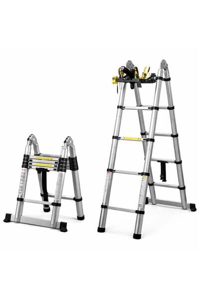 SUNUP SN-29683 4+4 Metre Teleskopik Merdiven Karavan & Tekne Katlanır Alüminyum