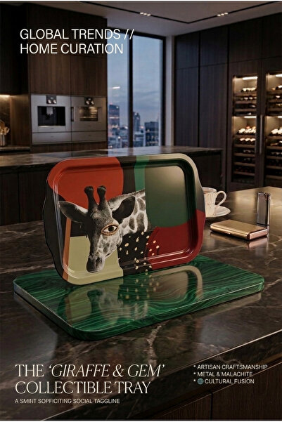 Transformacion Zürafa Patterned Presentation Tray 32X21 Special Design Steel ...