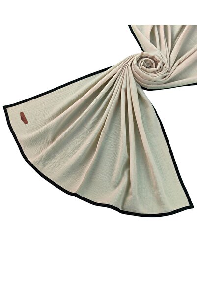 mim eşarp Enba Piped Aqua Solid Color Shawl 85X190Cm - Beige