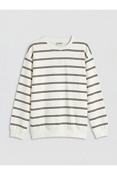 LC Waikiki RMZ GİYİM FARKIYA سويت شيرت مخطط للأولاد بياقة روبا