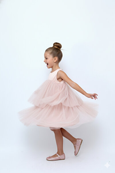 Bidani -Classic Pearl Dress, Pink- 1Y to 10Y