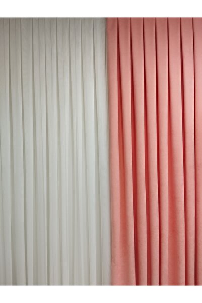 CEMRE PERDE Fon Linen Special Yavruağzı Color 1/3 Closely Pleated (Single Pan...