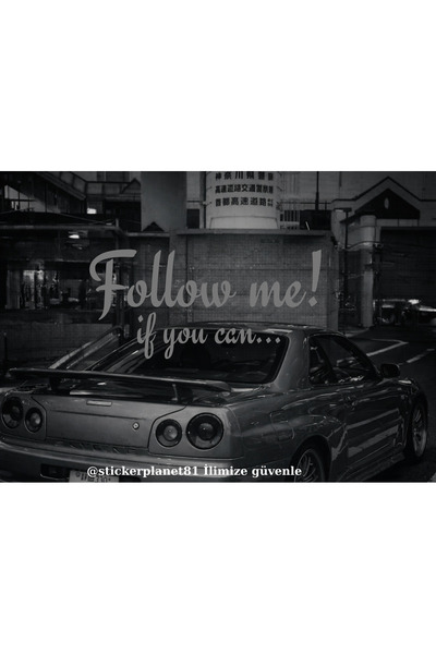 AlpiLeo ملصق سيارة Follow Me If You Can - ملصق زجاج السيارة - ديكور معدل لزجا...