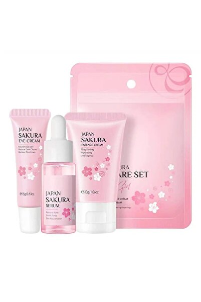 LAIKOU مجموعة لايكو اليابانية للعناية بالبشرة بزهرة الساكورا – 3 قطع