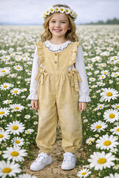 Lomix kids Side-Tie Girls' Jumpsuit Comfortable Daily Combination