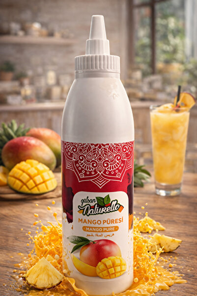 NATURELLO Mango Püresi 1000 ml – Waffle, Pancake, Cheesecake, Dondurma ve İçe...