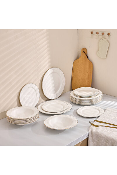 Malooki Serviciu de masă din porțelan 18 piese Lux set farfurii 6 persoane de...