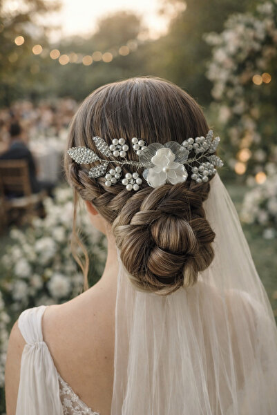 renaitre art Ukosnica sa kristalnim perlama i detaljima, ukosnica za mladence...